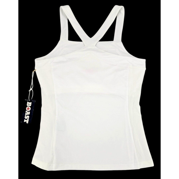 Boast Womens Racerback Tank Top White Sleeveless Tennis Gym Workout Athletic NWT - Picture 2 of 6